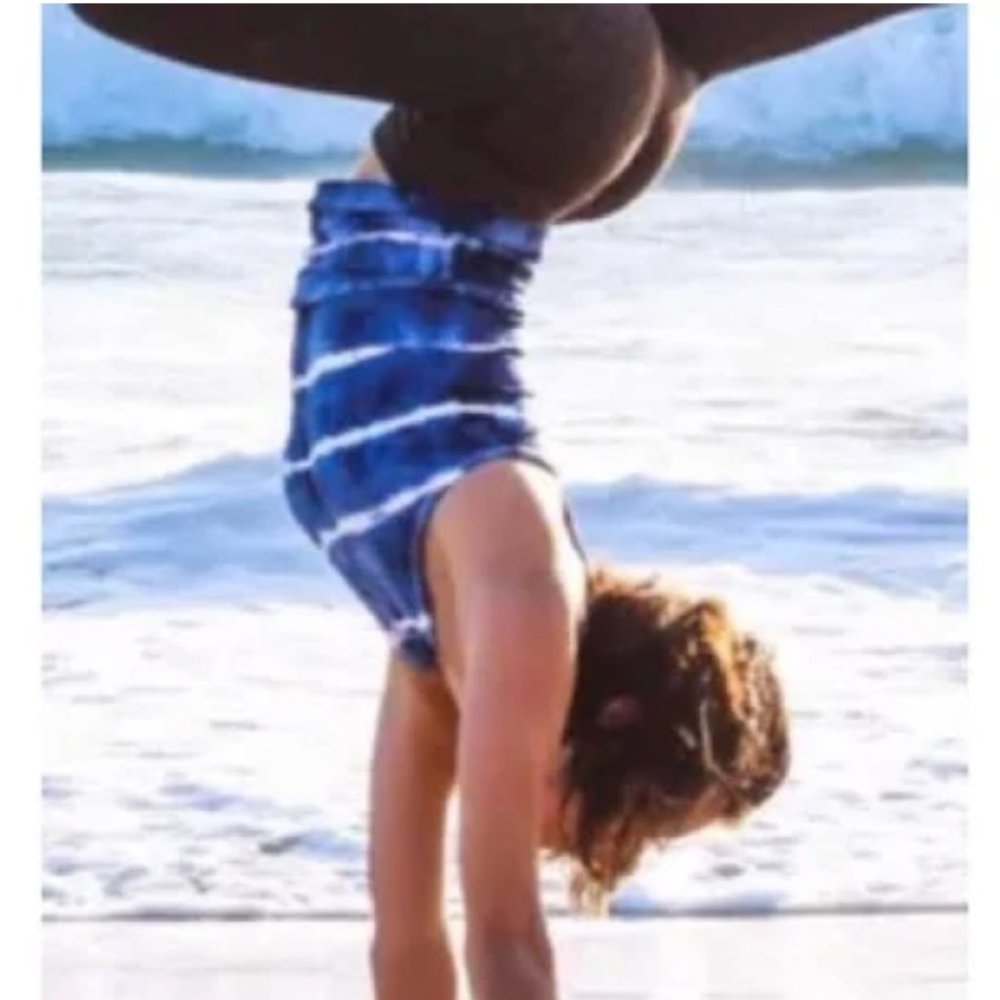 Athleta Renew Blue Tie Dye Racerback Tank Top, XL